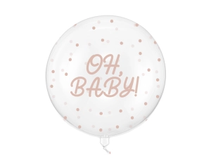 Balon Bubble Oh baby, 60 cm, transparentny
