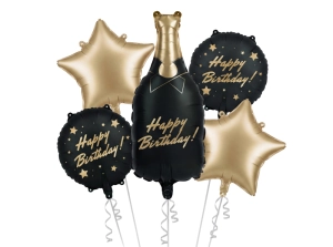 Zestaw balonów foliowych Butelka Happy Birthday, mix