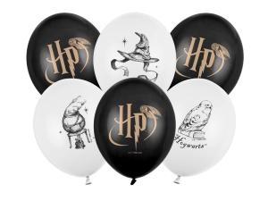 Balony Strong Harry Potter z nadrukiem, biało-czarny