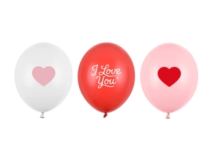 Balony 30 cm, I love you, mix