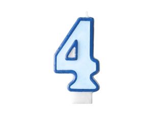 Świeczka cyfra 4 niebieska