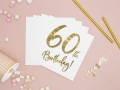 Serwetki papierowe 60th birthday białe 20szt.