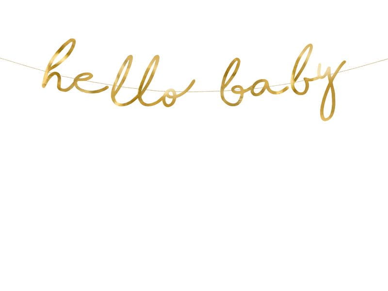 Baner Hello Baby złoty 70cm