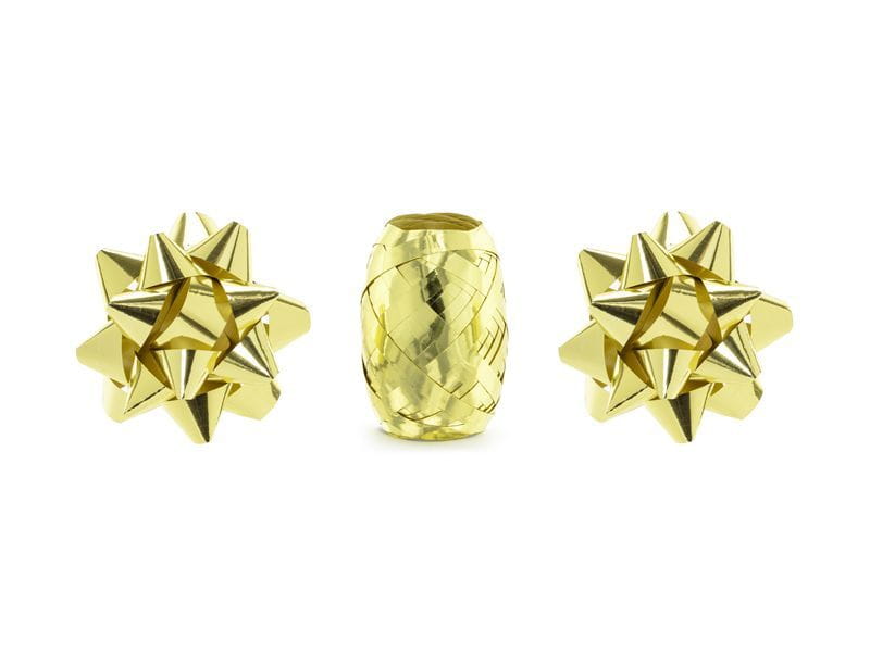 Wstążki i rozetki do prezentów złote 3szt.