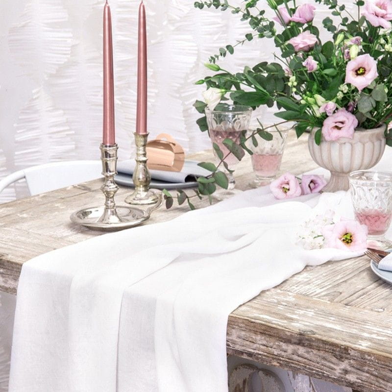 Bieżnik muślinowy jasnokremowy 70cm x 5m