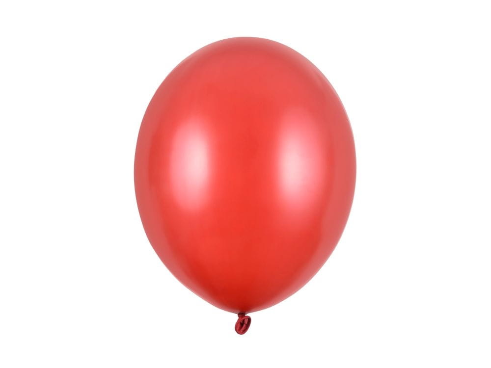 Balon czerwony metaliczny 27cm 1szt