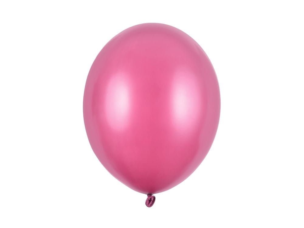 Balon ciemnoróżowy metaliczny 27cm 1szt