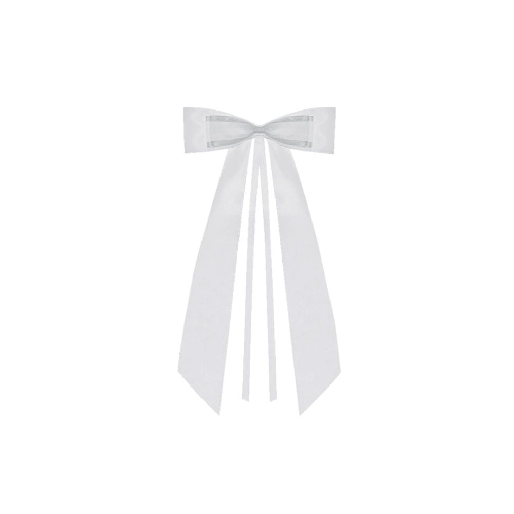 Kokardy na klamki z muszką białe 4szt