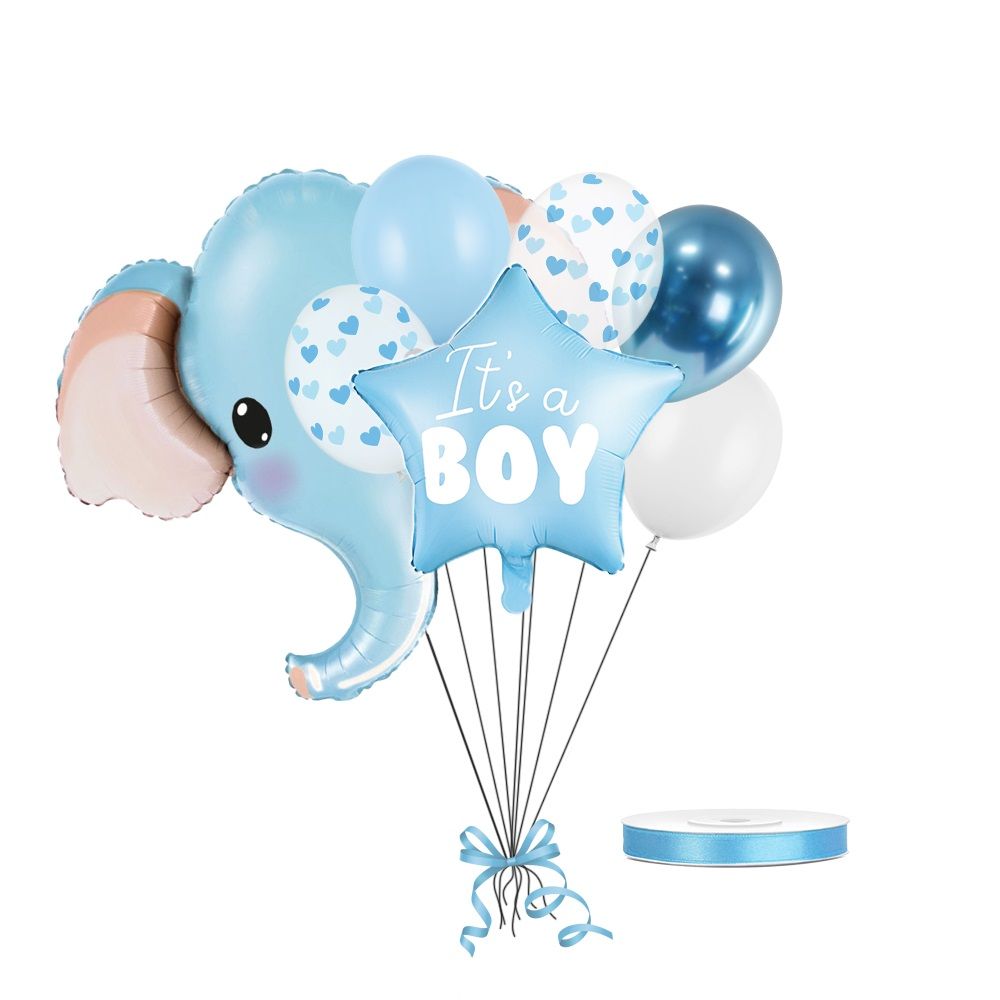 Bukiet z balonów słonik it's a boy błękitny