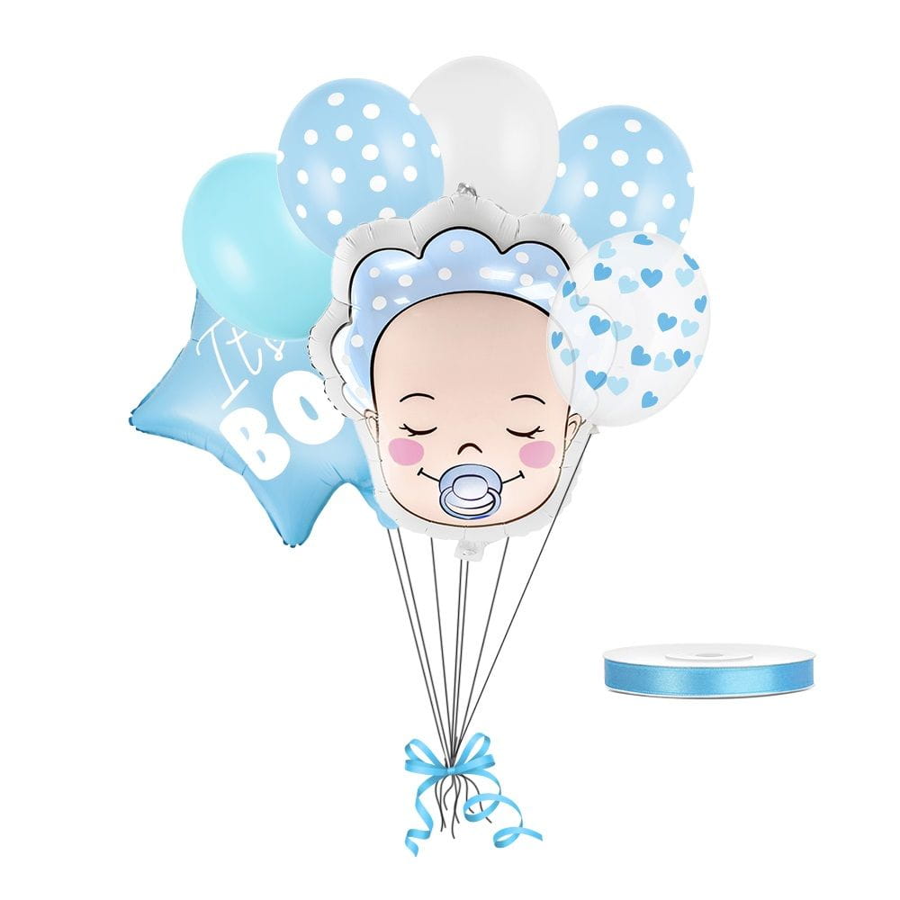 Bukiet z balonów bobas chłopiec błękitny