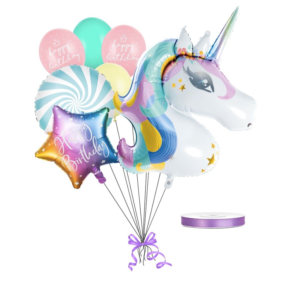 Bukiet z balonów na urodziny jednorożec