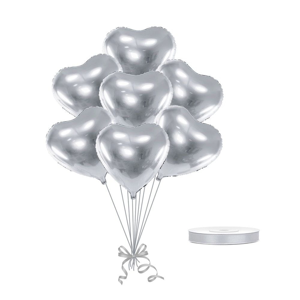 Bukiet z balonów serca srebrne