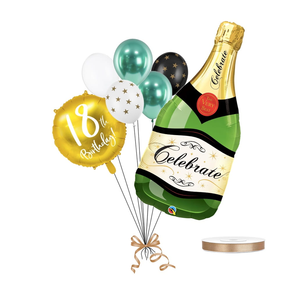 Bukiet z balonów szampan na 18 urodziny