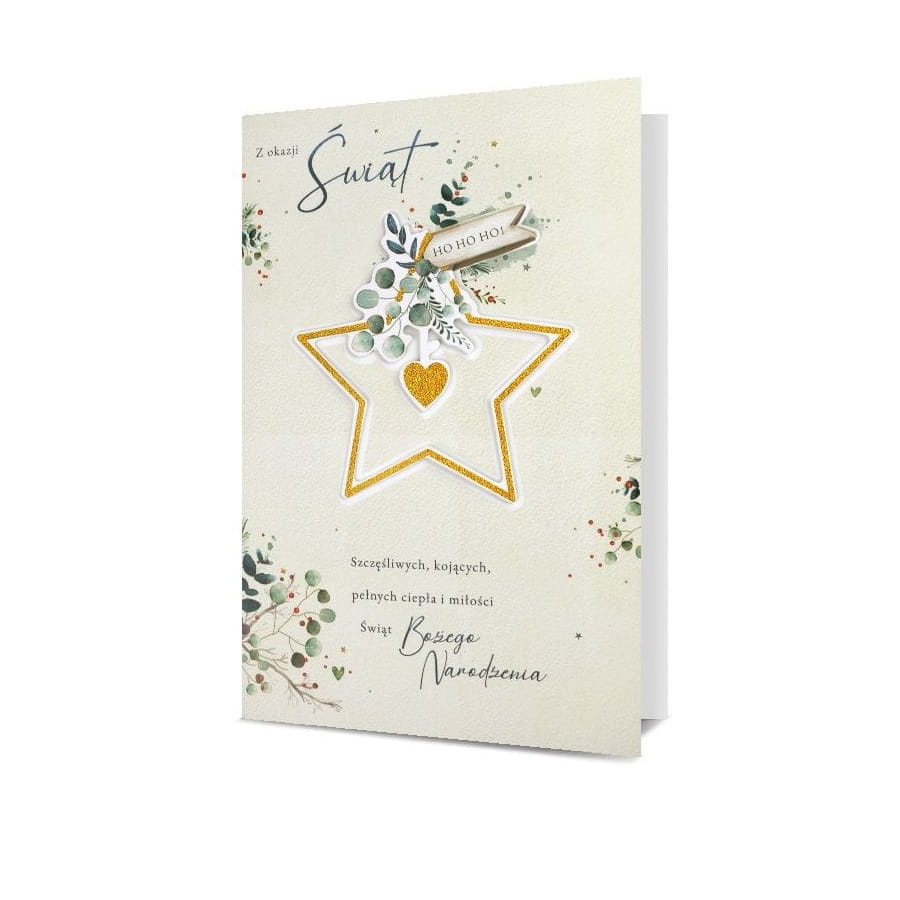 Kartka Świąteczna - Wesołych Świąt Ho Ho Ho - HM100-1063