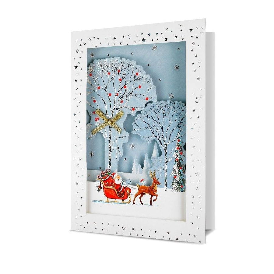 Kartka Świąteczna - Zaprzęg Świętego Mikołaja - HM100-781
