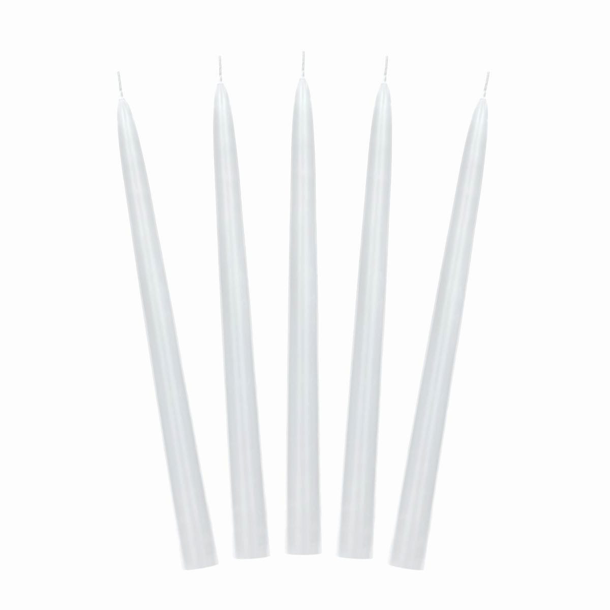 Świece stożkowe białe 24cm 10szt.