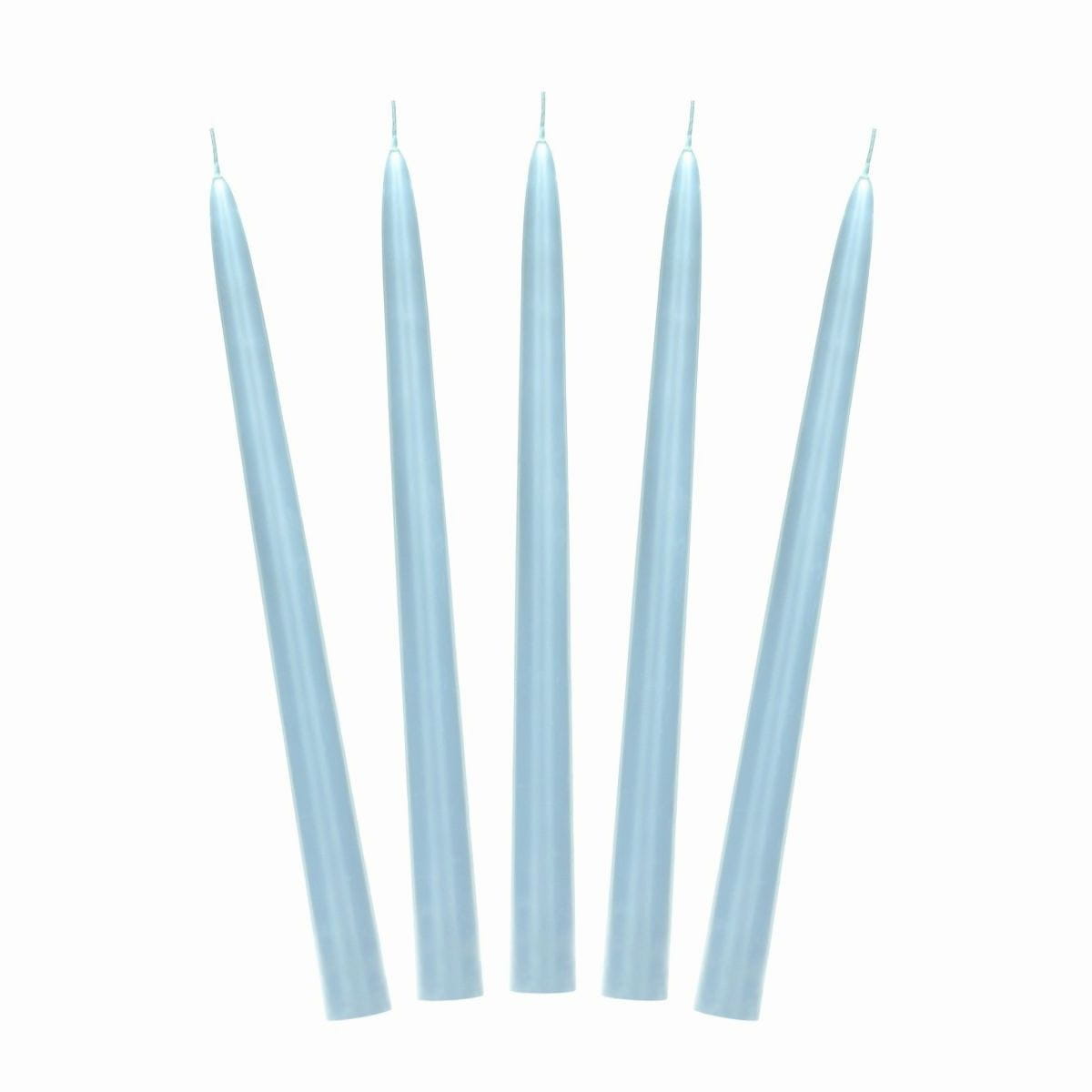 Świece stożkowe błękitne 24cm 10szt