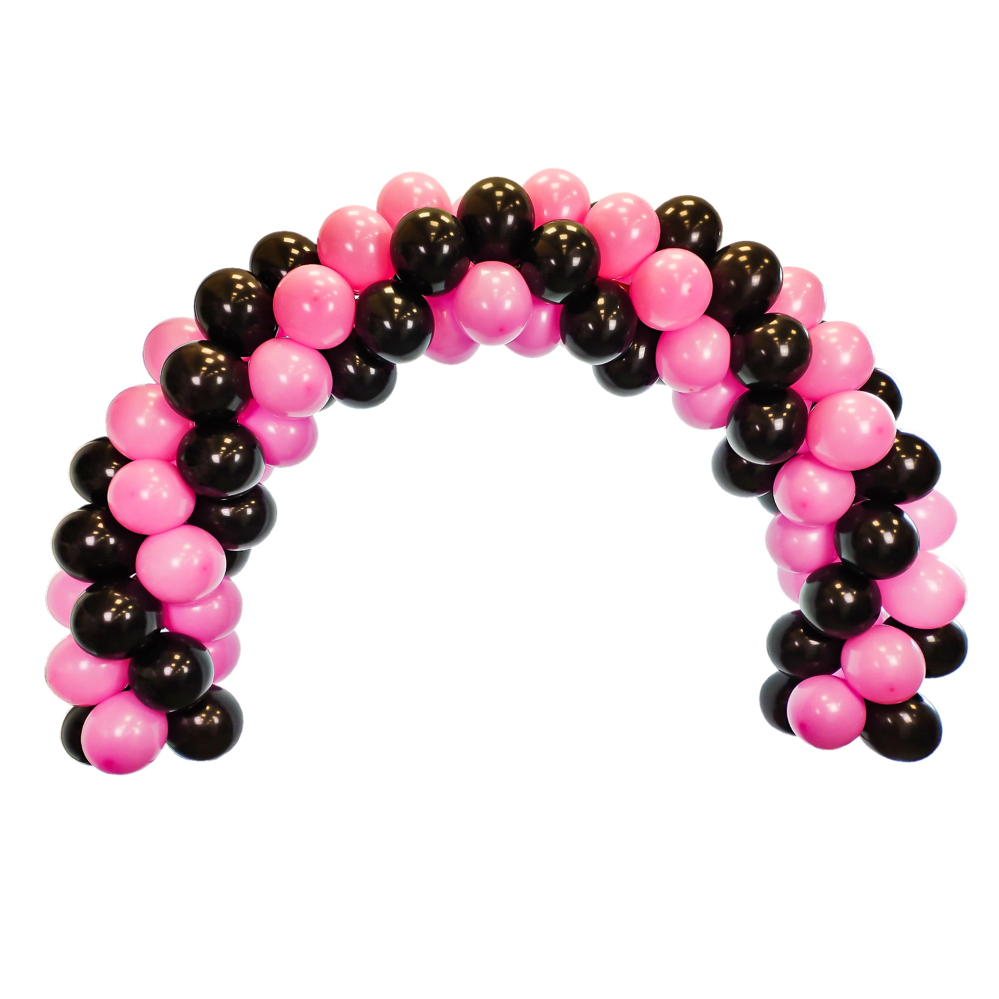 Łuk z balonów czarny i fuksja