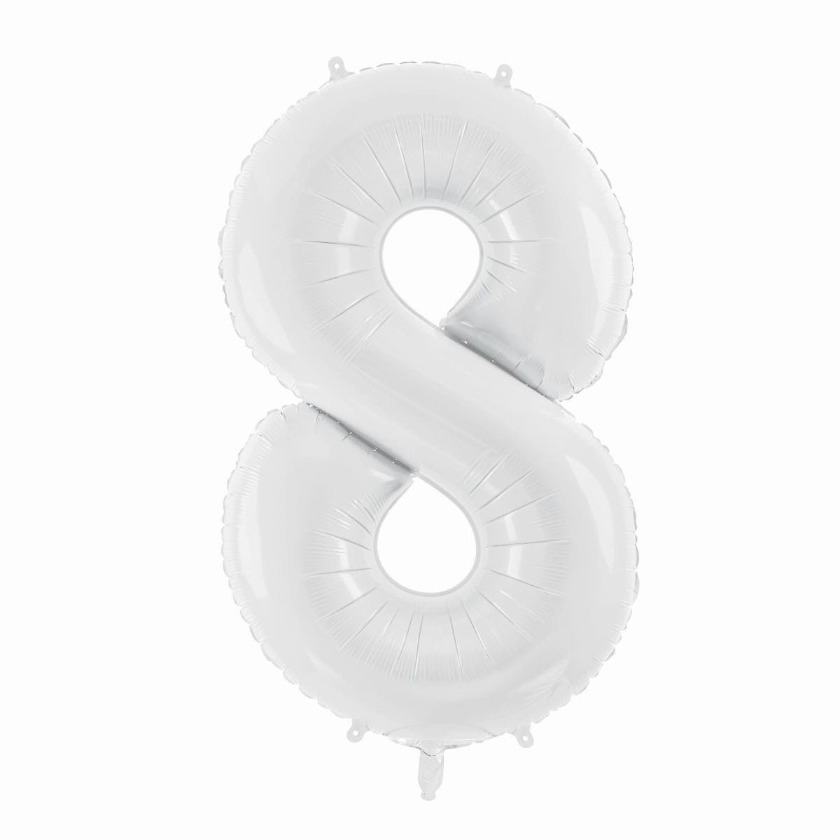 Balon foliowy cyfra 8 biały 85cm