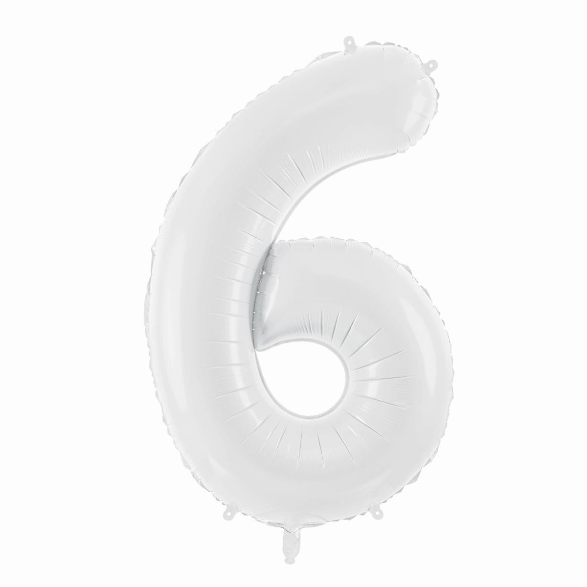 Balon foliowy cyfra 6 biały 85cm