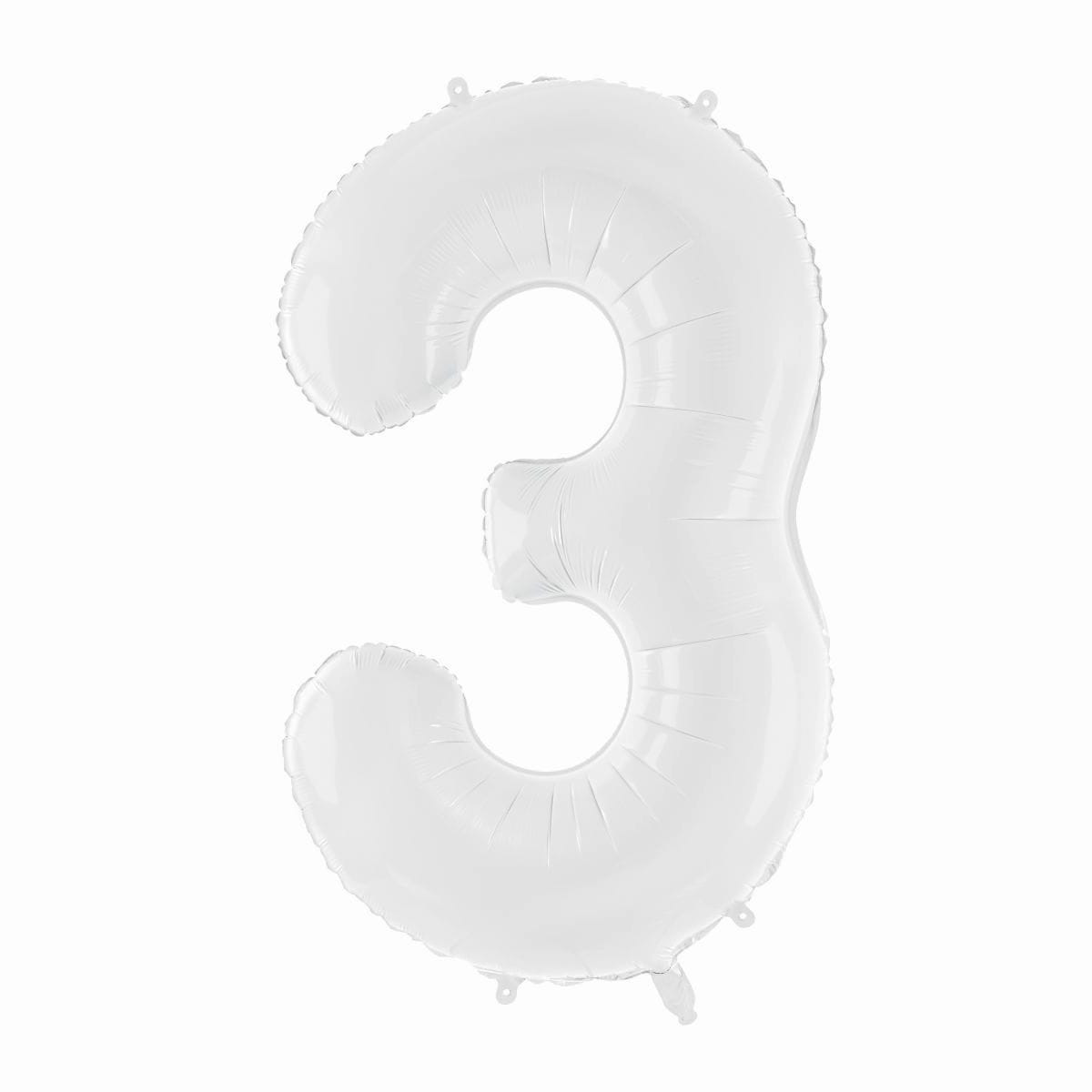 Balon foliowy cyfra 3 biały 85cm