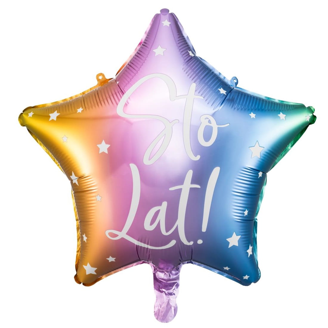 Balon foliowy gwiazda Sto Lat! kolorowy 40 cm na hel
