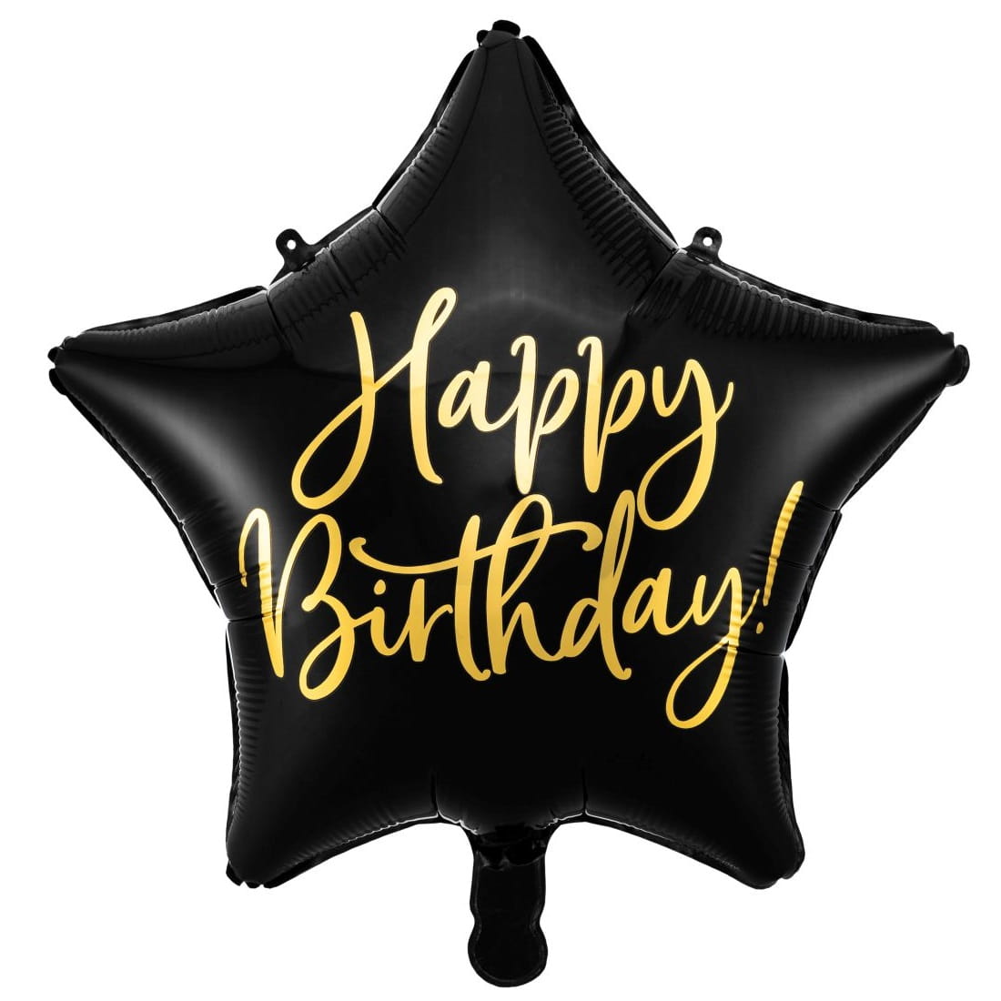 Balon foliowy gwiazda Happy Birthday czarny 40 cm na hel