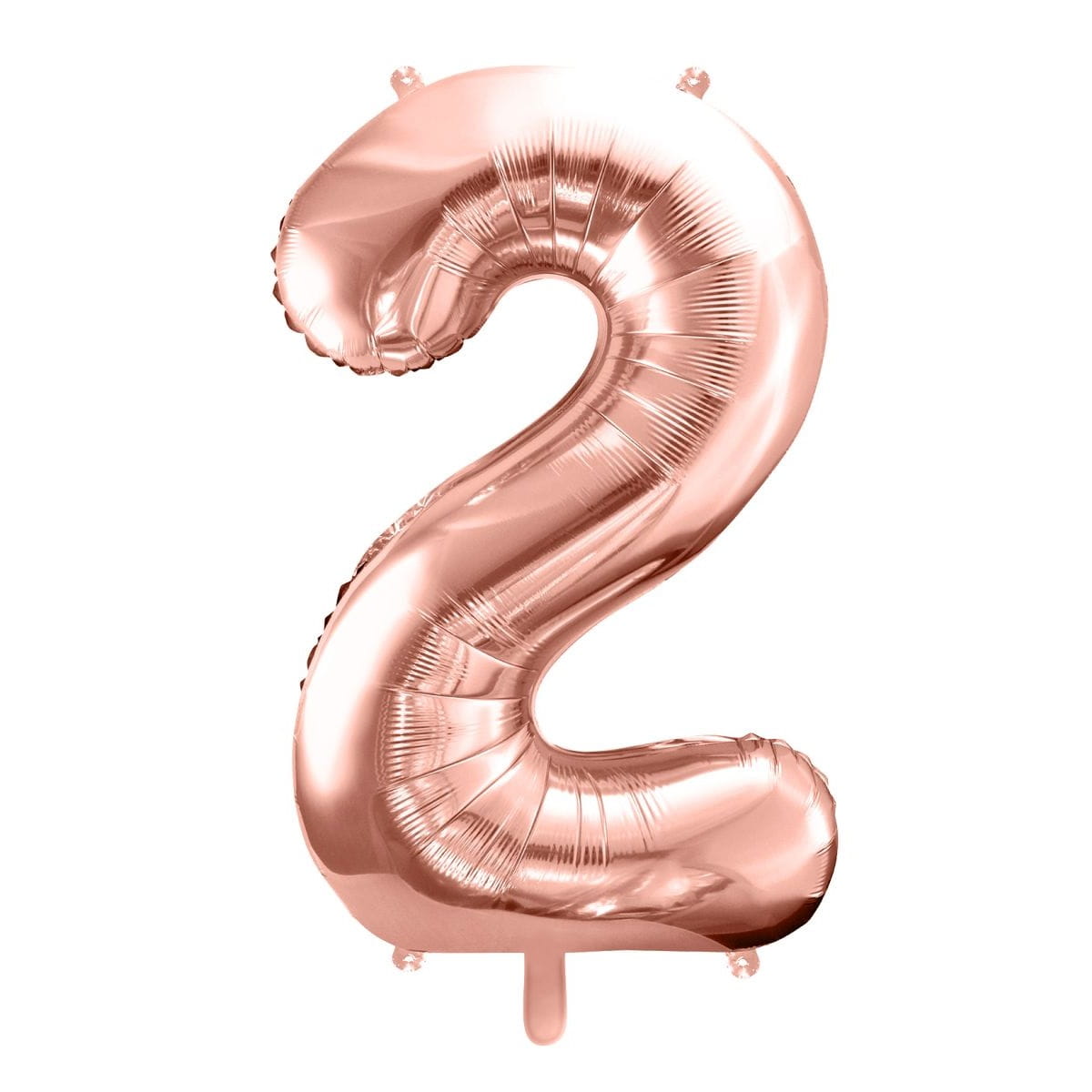 Balon foliowy cyfra 2 złoty róż 85 cm na hel