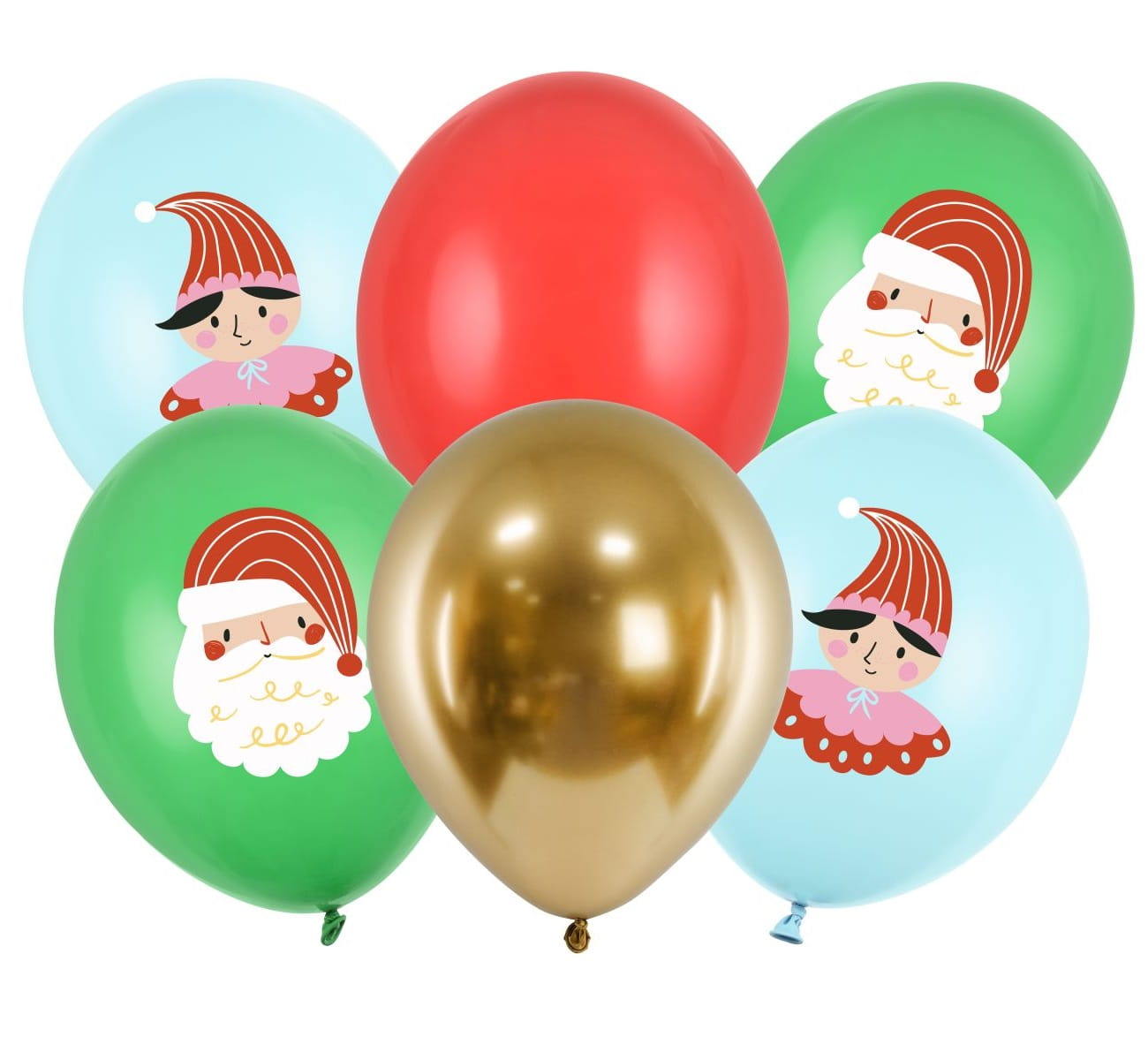 Balony Mikołaj 30cm 6szt