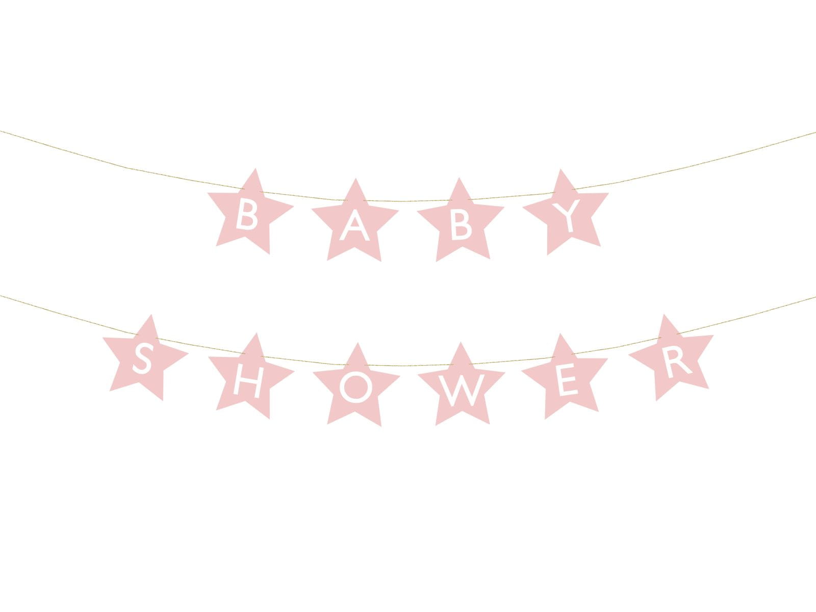 Baner baby shower jasny różowy 290 cm