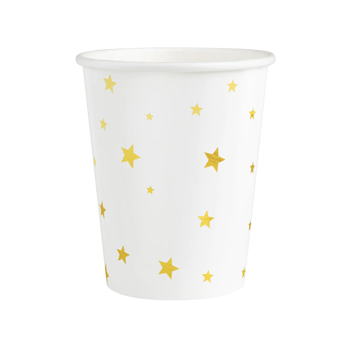Kubeczki papierowe białe w złote gwiazdki 220 ml 6 sztuk