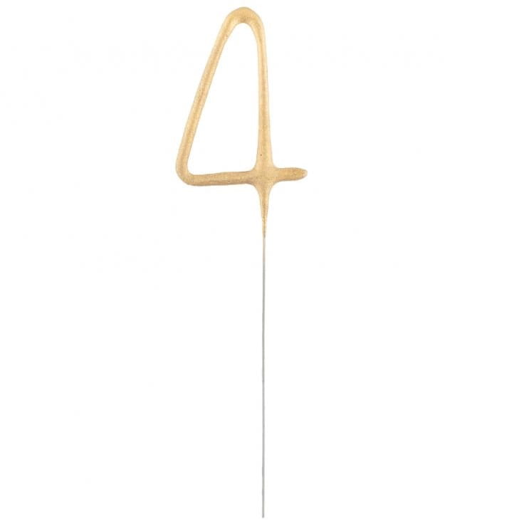 Zimny ognień cyfra 4 złota 17 cm 1 sztuka