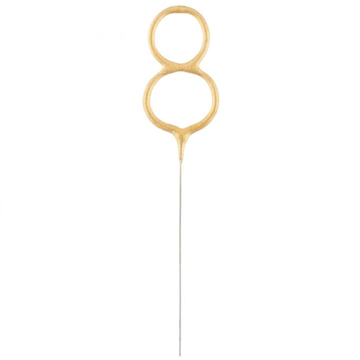 Zimny ognień cyfra 8 złota 17 cm 1 sztuka