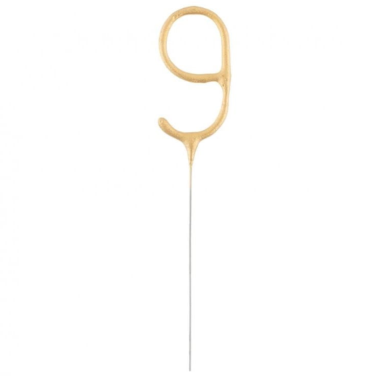 Zimny ognień cyfra 9 złota 17 cm 1 sztuka