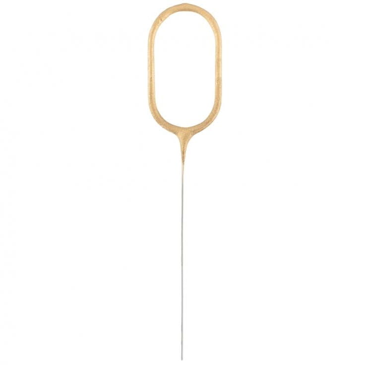 Zimny ognień cyfra 0 złota 17 cm 1 sztuka