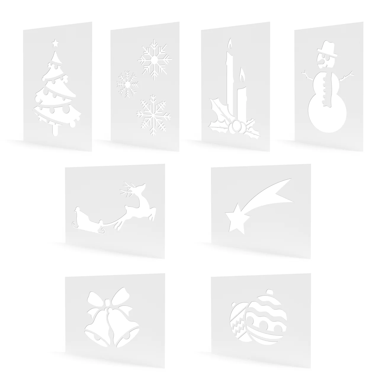 Szablony świąteczne do sztucznego śniegu 8 szt.