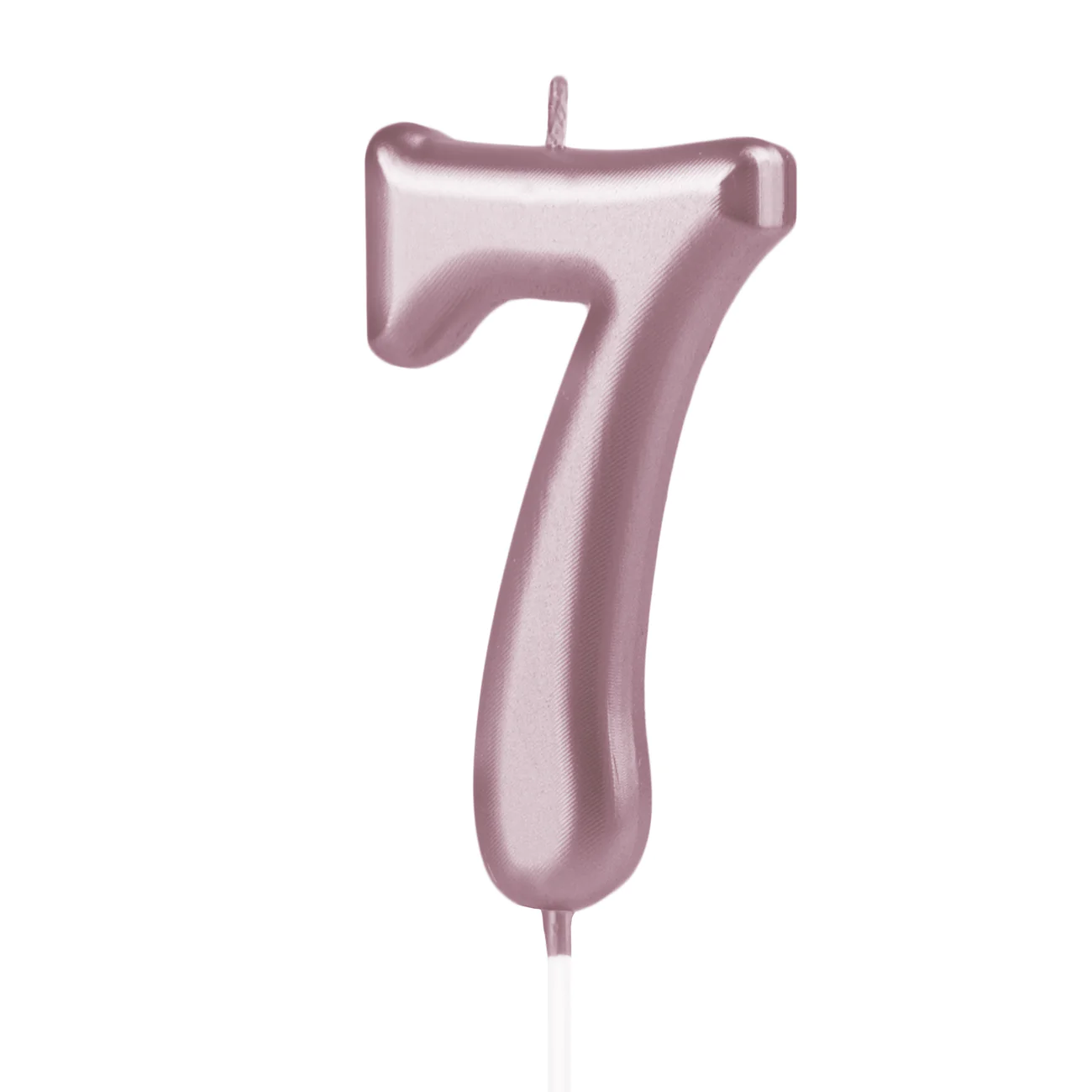 Świeczka urodzinowa cyfra 7 różowe złoto