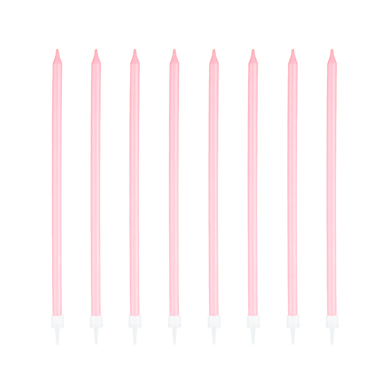 Świeczki urodzinowe długie różowe 8 szt