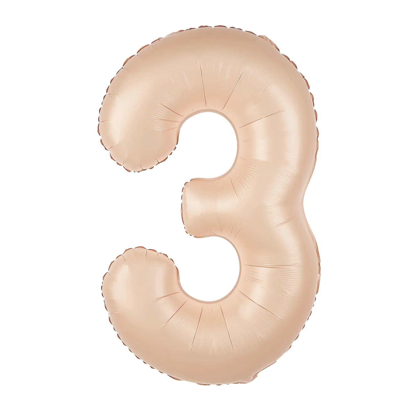 Balon foliowy cyfra 3 kremowy karmelowy 85 cm
