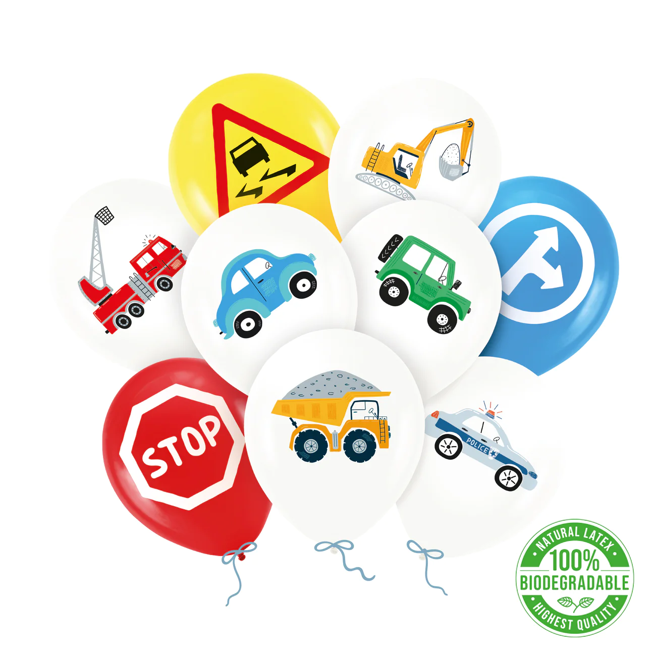 Balony Auta 27 cm 12 cali 9 szt