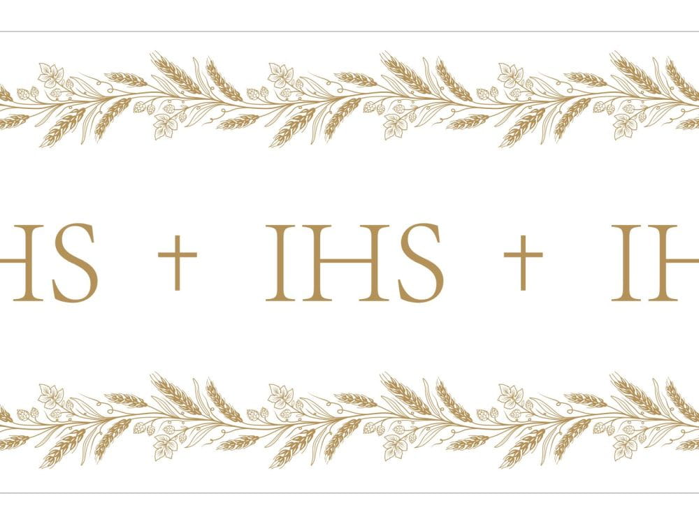 Bieżnik fizelinowy na stół komunijny złoty 5 m