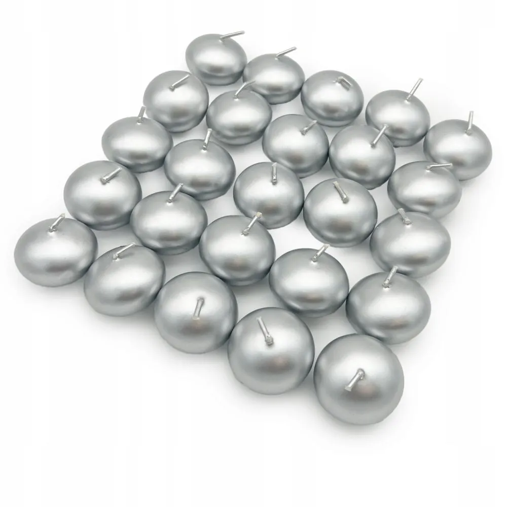 Świece pływające srebrne 4 cm 50 szt