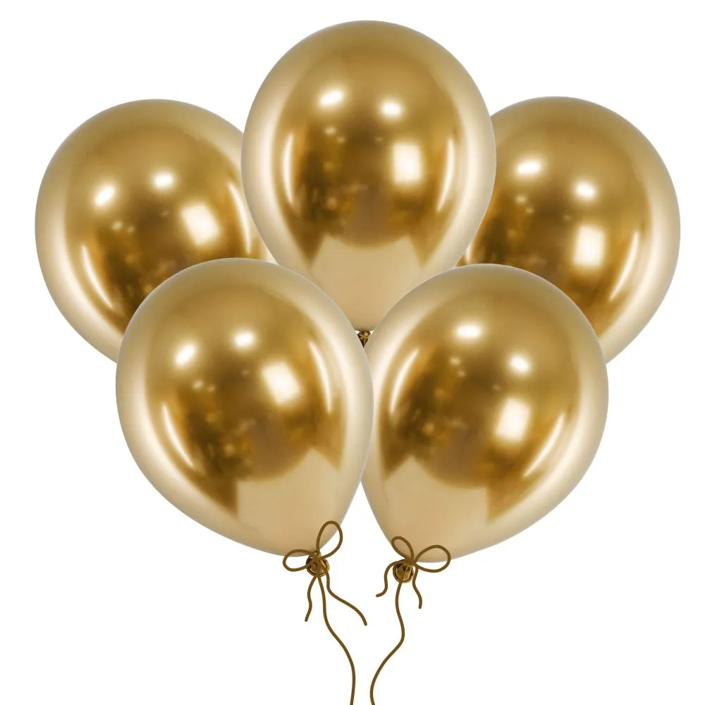 Balony złote chromowane glossy 46 cm 18 cali 5 szt