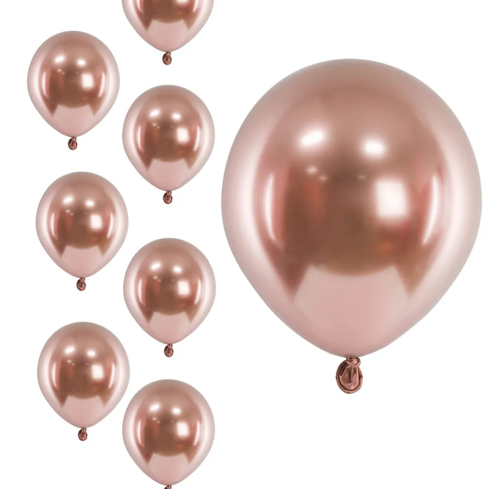 Balony złoty róż rose gold chromowane glossy 12 cm 5 cali 50 szt