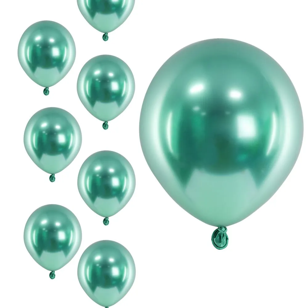 Balony zielone chromowane glossy 12 cm 5 cali 50 szt
