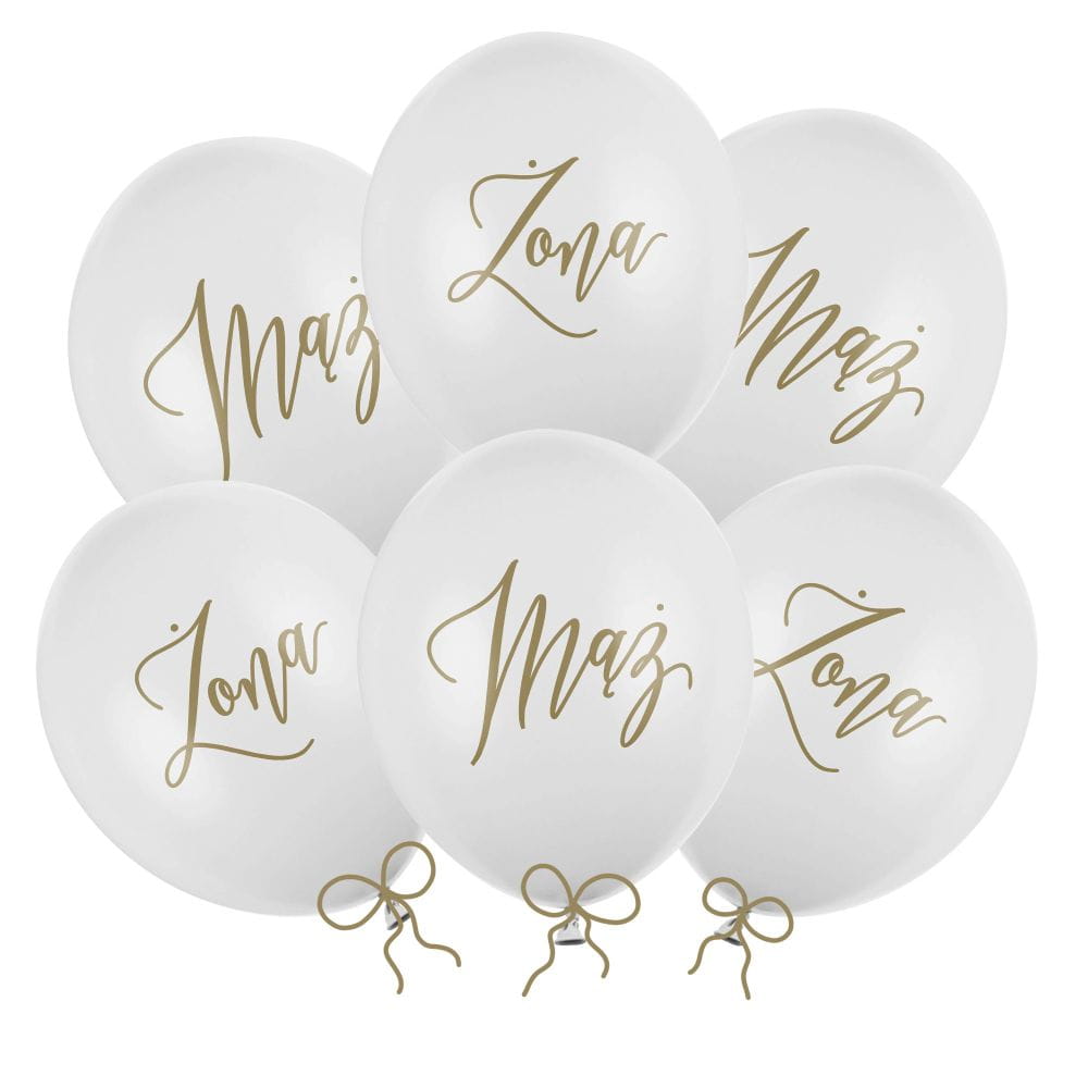 Balony pastelowe mąż i żona 30 cm 14 cali 6 szt