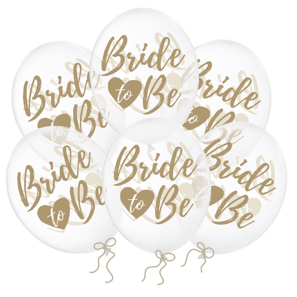 Balony Bride to be złote 30 cm 14 cali 6 szt