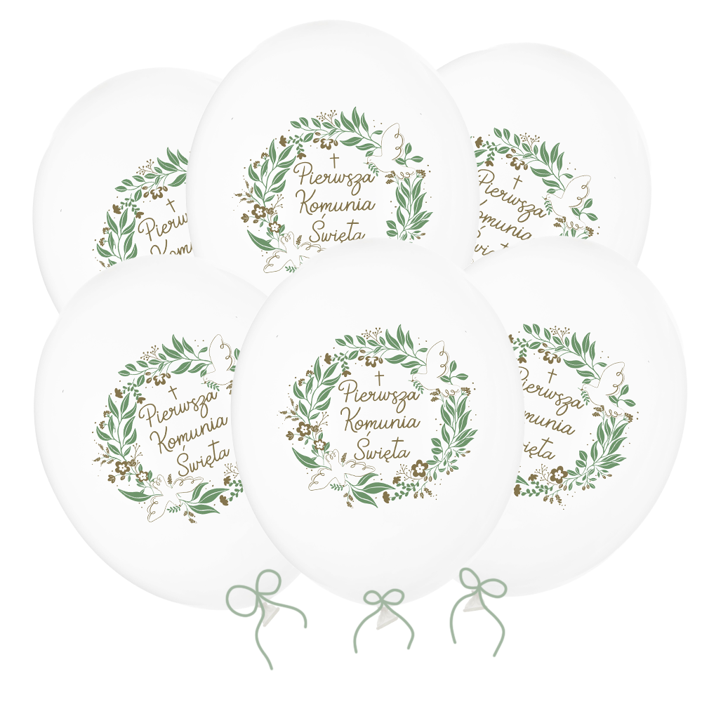 Balony Pierwsza Komunia Święta 30 cm 14 cali 6 szt