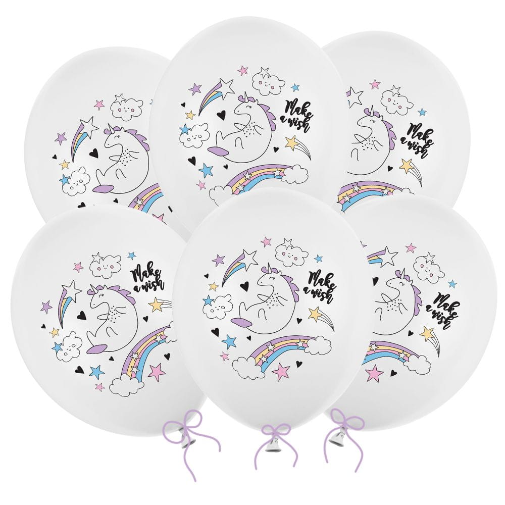 Balony jednorożec 30 cm 14 cali 6 szt.
