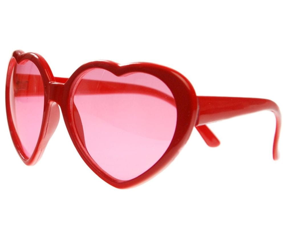 Okulary serca czerwone
